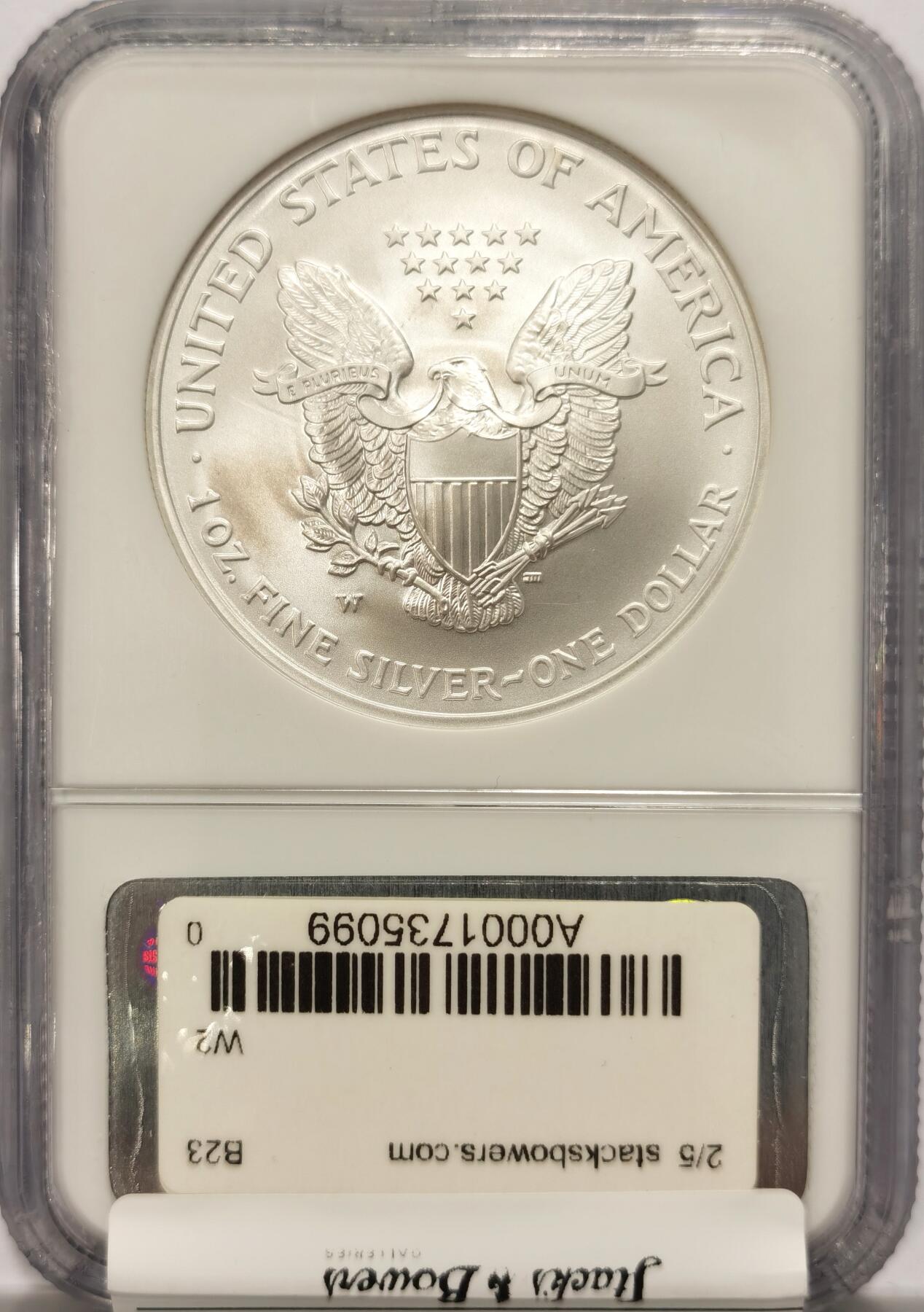 博洋堂美国及美洲钱币专场拍卖暨第119期（全场包邮） NGC MS70 美国2007年W版行走女神1美元鹰洋银币，早期发行标签