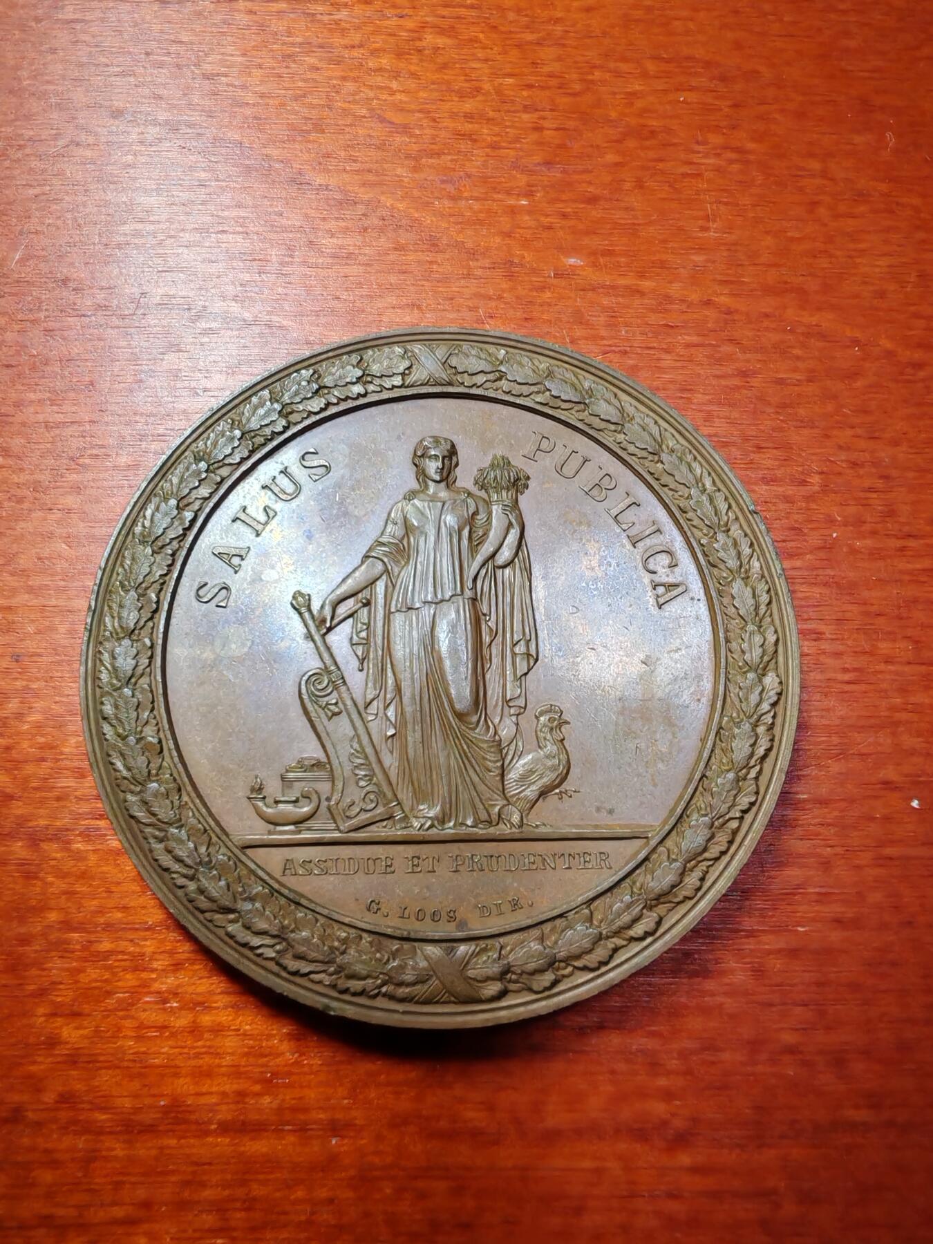 长老汇蛇年精选第九场拍卖 1827德国雕刻大师Loos作品，公共福利大铜章，50MM，60.21克