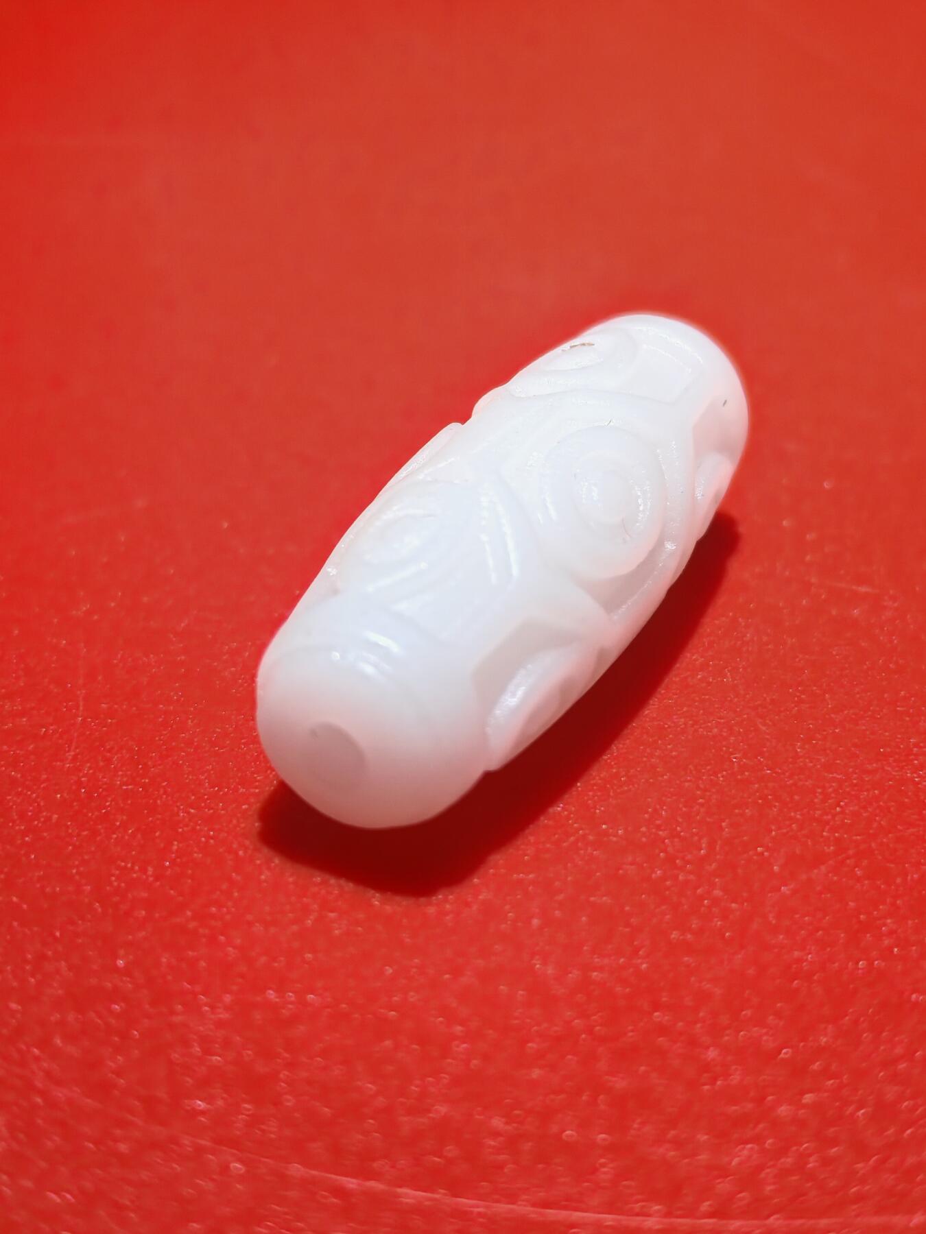 ❤️精品缅白九眼天珠(36029) 尺寸28*11*11mm重量5.1g 