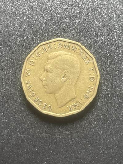 各个国家硬币专场1 英国3便士铜币多边形硬币乔治六世时期年份随机外国钱币