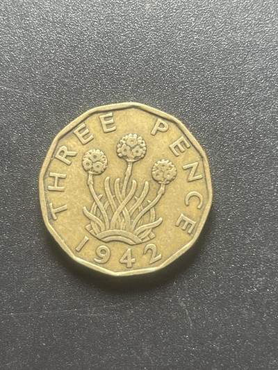 各个国家硬币专场1 英国3便士铜币多边形硬币乔治六世时期年份随机外国钱币