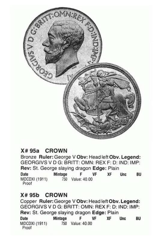 【艺术】【样币】英国乔治五世+屠龙马剑 高浮雕精制1克朗样币 发行量750枚 40MM #外国硬币