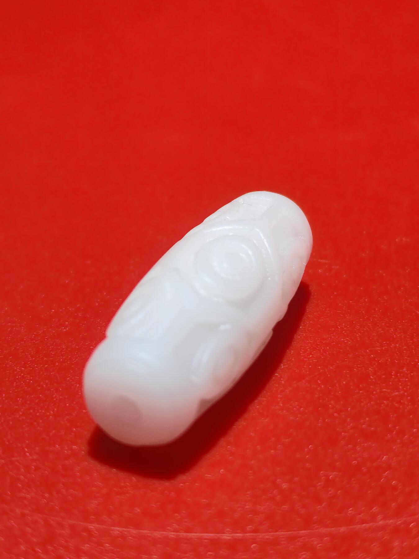 ❤️精品缅白九眼天珠(36029) 尺寸28*11*11mm重量5.1g 