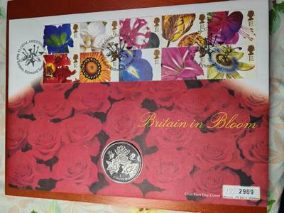 长老汇马年精选第十五场拍卖 - 1996直布罗陀邱园玫瑰花邮币封首日封，含1996直布罗陀玫瑰花1克朗铜镍币1枚