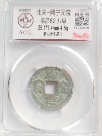 硬币 评级币 纪念币专场 熙宁元宝。八级币。篆书大字昂宝。