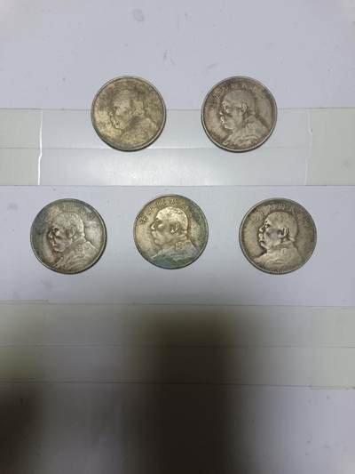 【20250416】非全新纸币第241场 - 袁大头5枚仿制币