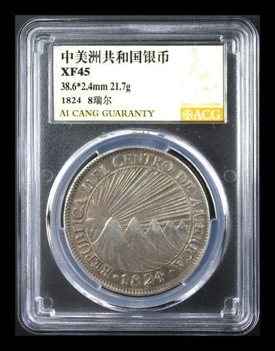藏珍品阁银圆专场 - 1824年中美洲共和国银币 XF45