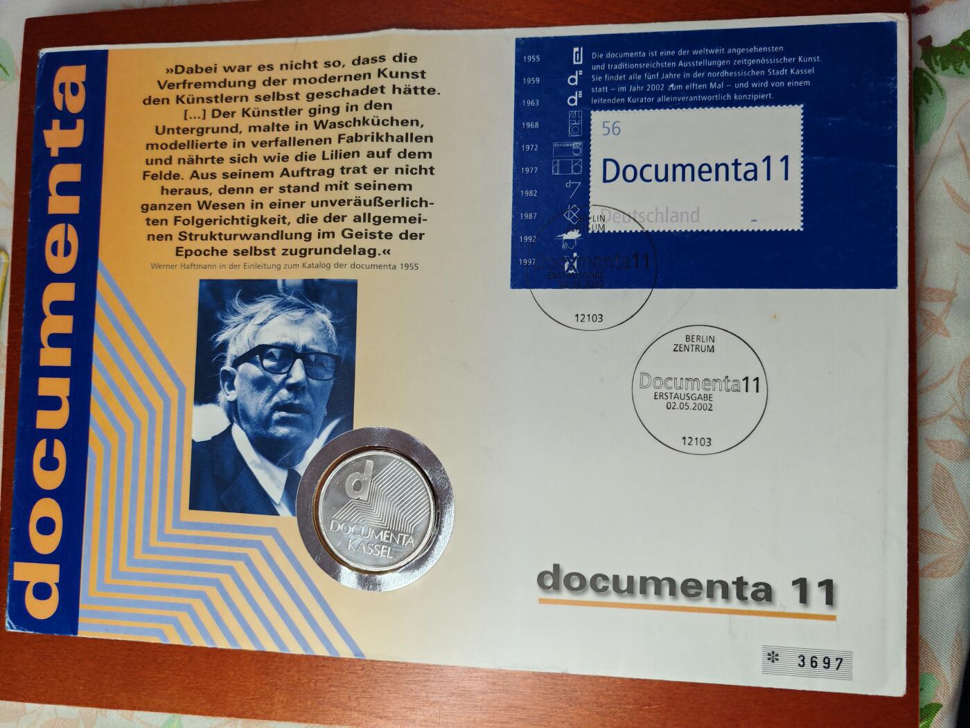 长老汇蛇年精选第九场拍卖 2002德国第十一届卡塞尔艺术文献展邮币封首日封，含10欧元同名银币1枚