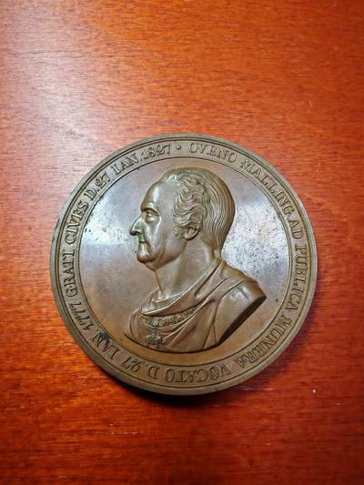 长老汇马年精选第十二场拍卖 - 1827德国雕刻大师Loos作品，公共福利大铜章，50MM，60.21克