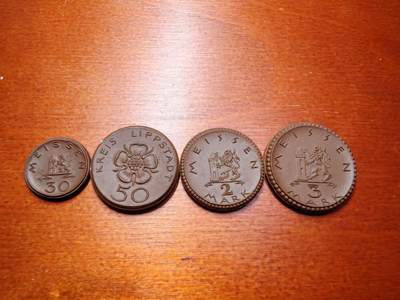 长老汇马年精选第十六场拍卖 - 1921梅森陶瓷币3枚+利普施塔特武士陶瓷币1枚