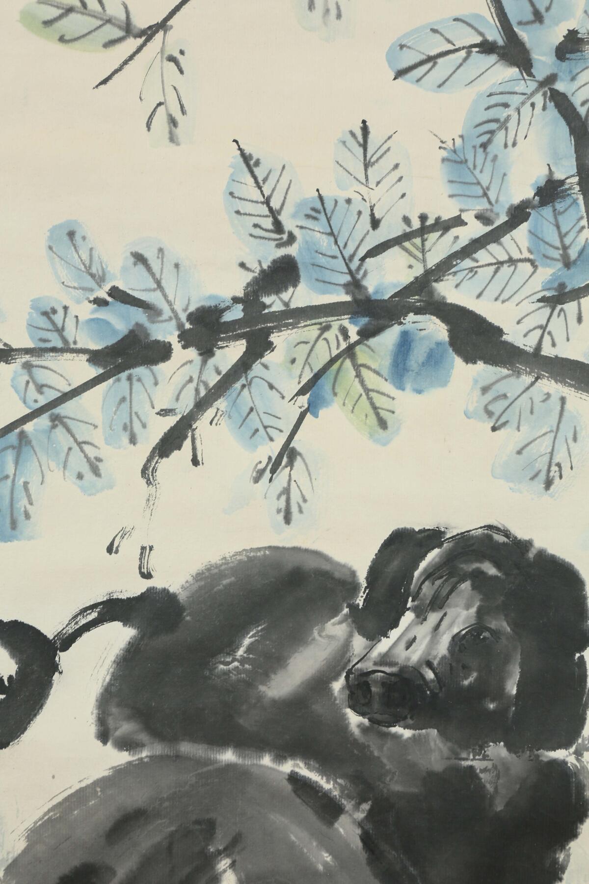 承乾2025迎春文物艺术品拍卖会 书画合作 谭泽闿·徐悲鸿 155*34cm 设色纸本立轴