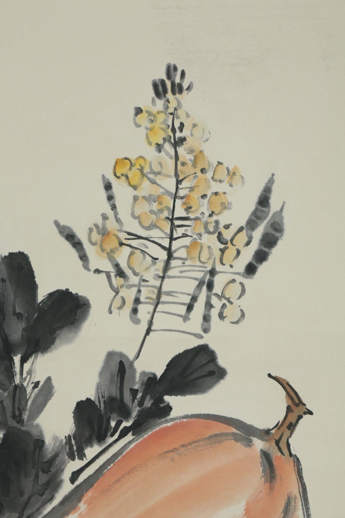 承乾2025迎春文物艺术品拍卖会 瓜果蔬菜 王雪涛 66*34cm 设色纸本立轴