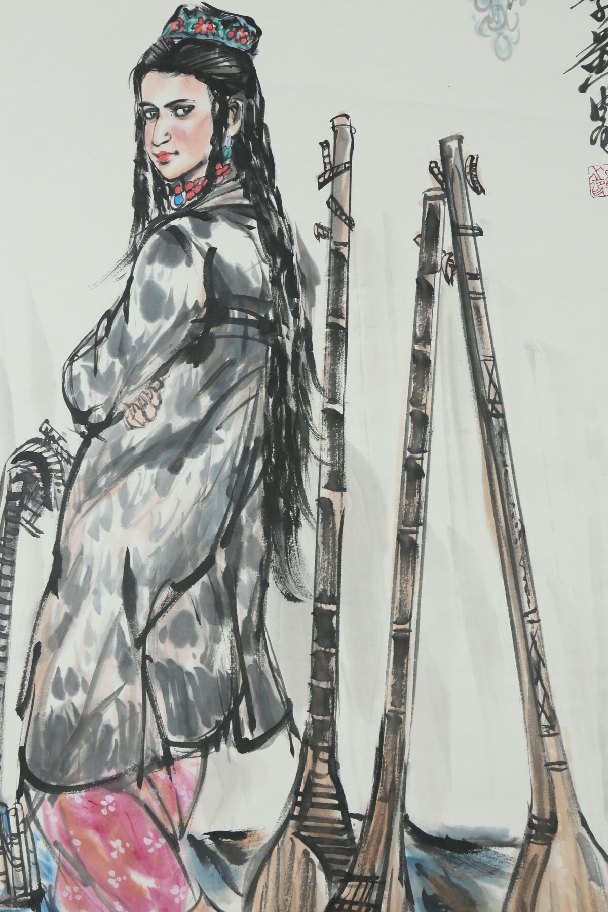 承乾2025迎春文物艺术品拍卖会 西域风情 黄胄 90*53cm 设色纸本立轴