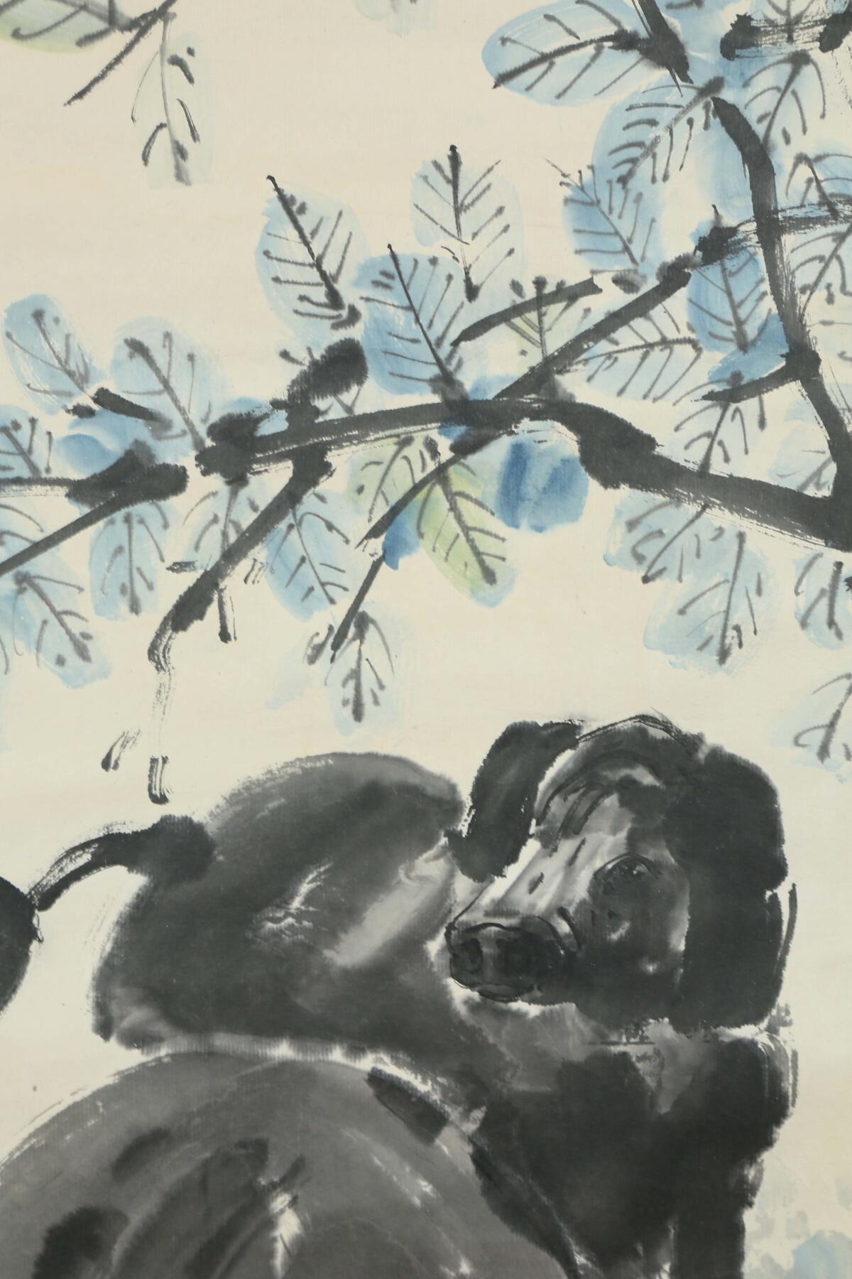 承乾2025迎春文物艺术品拍卖会 书画合作 谭泽闿·徐悲鸿 155*34cm 设色纸本立轴