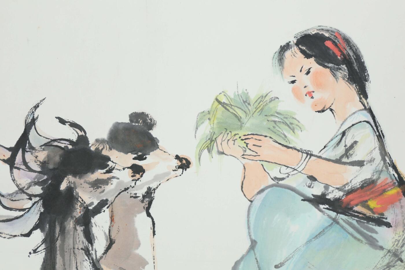 承乾2025迎春文物艺术品拍卖会 童年 程十发 67*33cm 设色纸本立轴