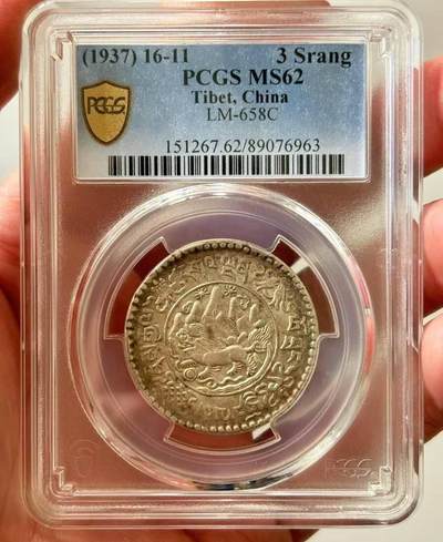 西藏币小店春季三月微拍第二期 - PCGSMS62分老包浆桑松果木一枚