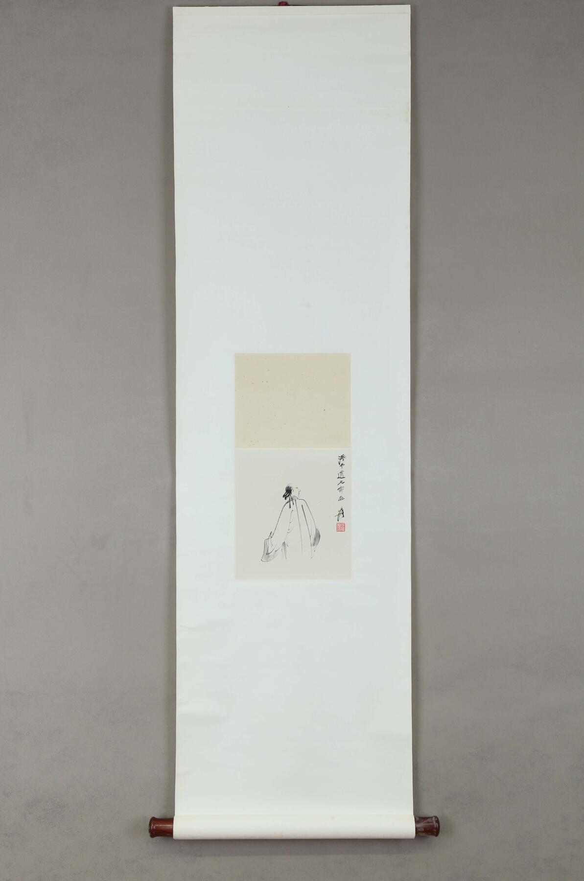 承乾2025迎春文物艺术品拍卖会 高士图 张大千 23*20cm 水墨纸本立轴