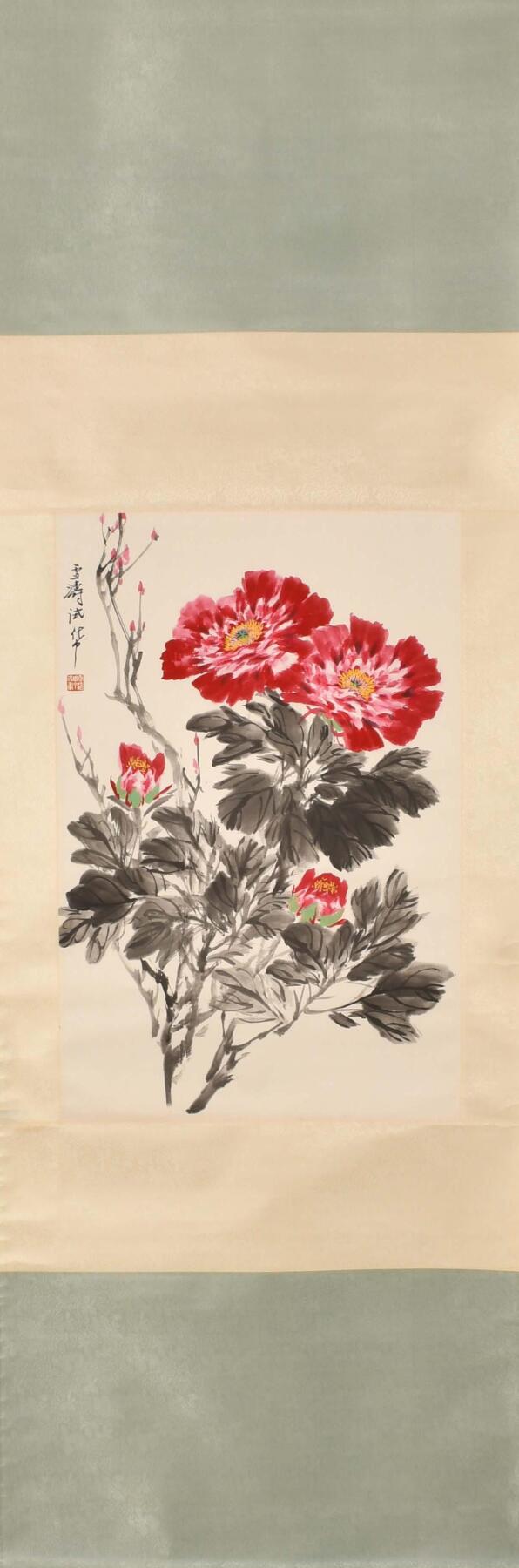 承乾2025迎春文物艺术品拍卖会 牡丹 王雪涛 67*46cm 纸本立轴