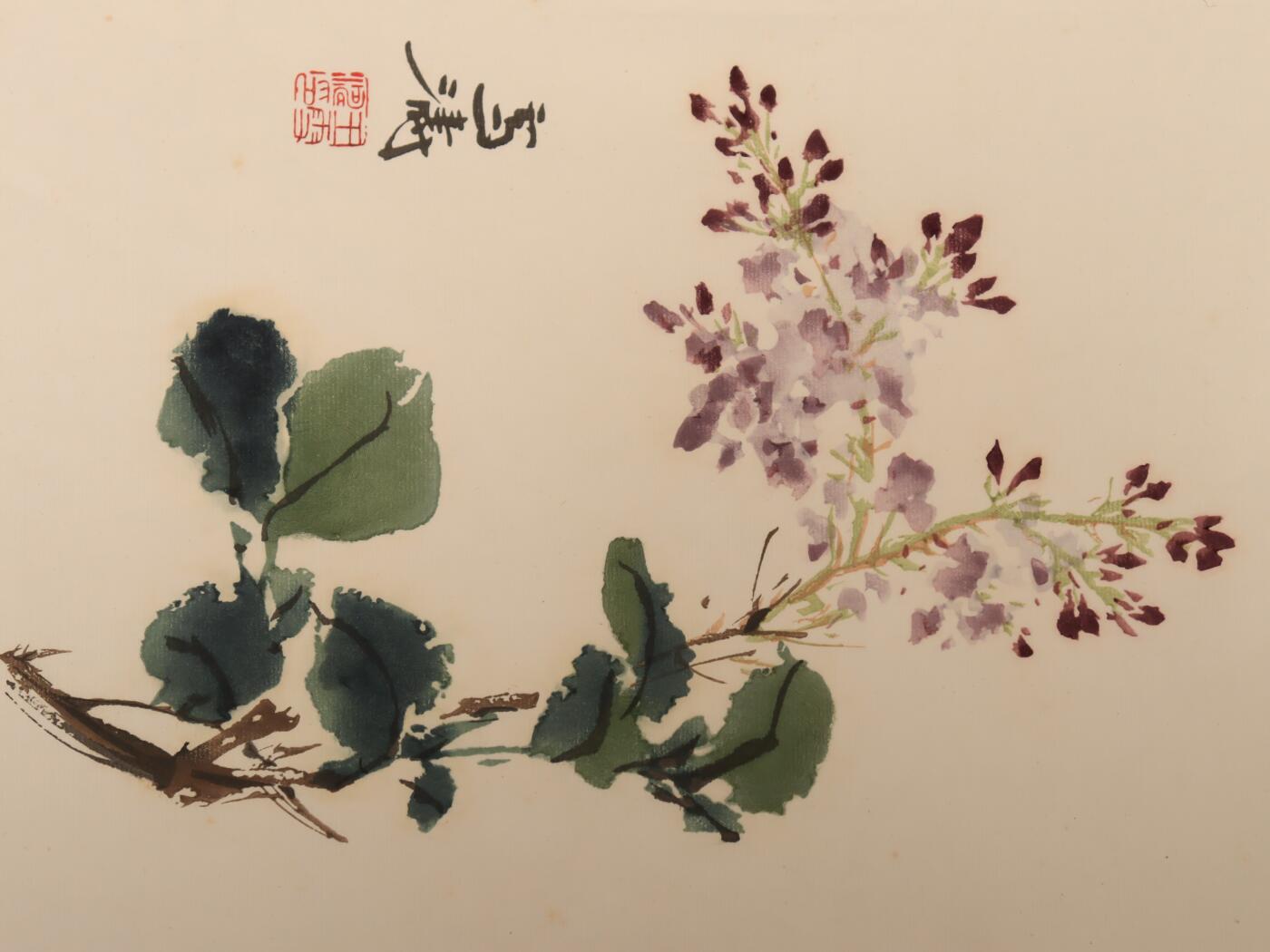 承乾2025迎春文物艺术品拍卖会 蝴蝶、花卉图（木板水印） 王雪涛 44.5*33cm*2 设色纸本镜心