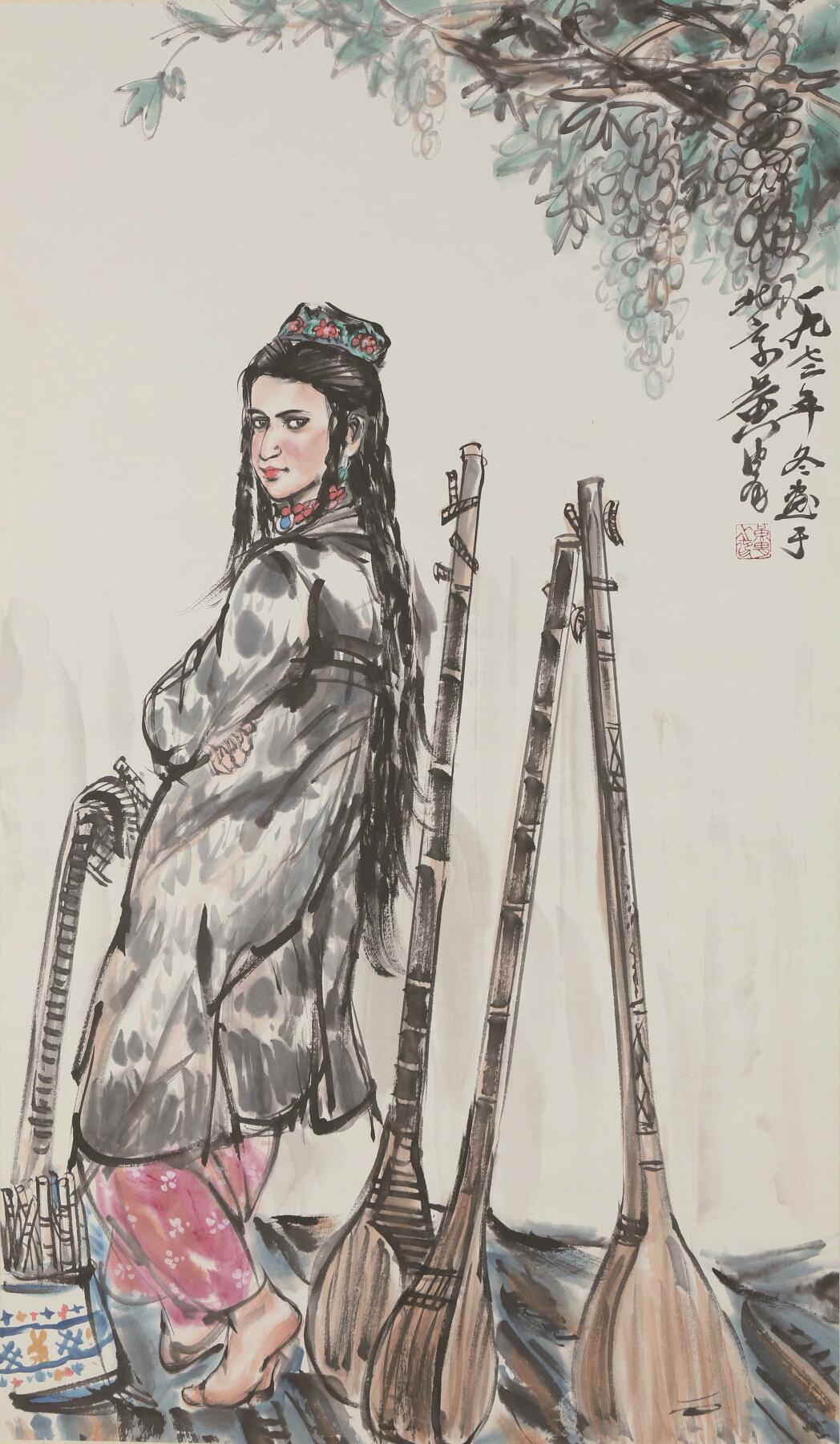 承乾2025迎春文物艺术品拍卖会 西域风情 黄胄 90*53cm 设色纸本立轴