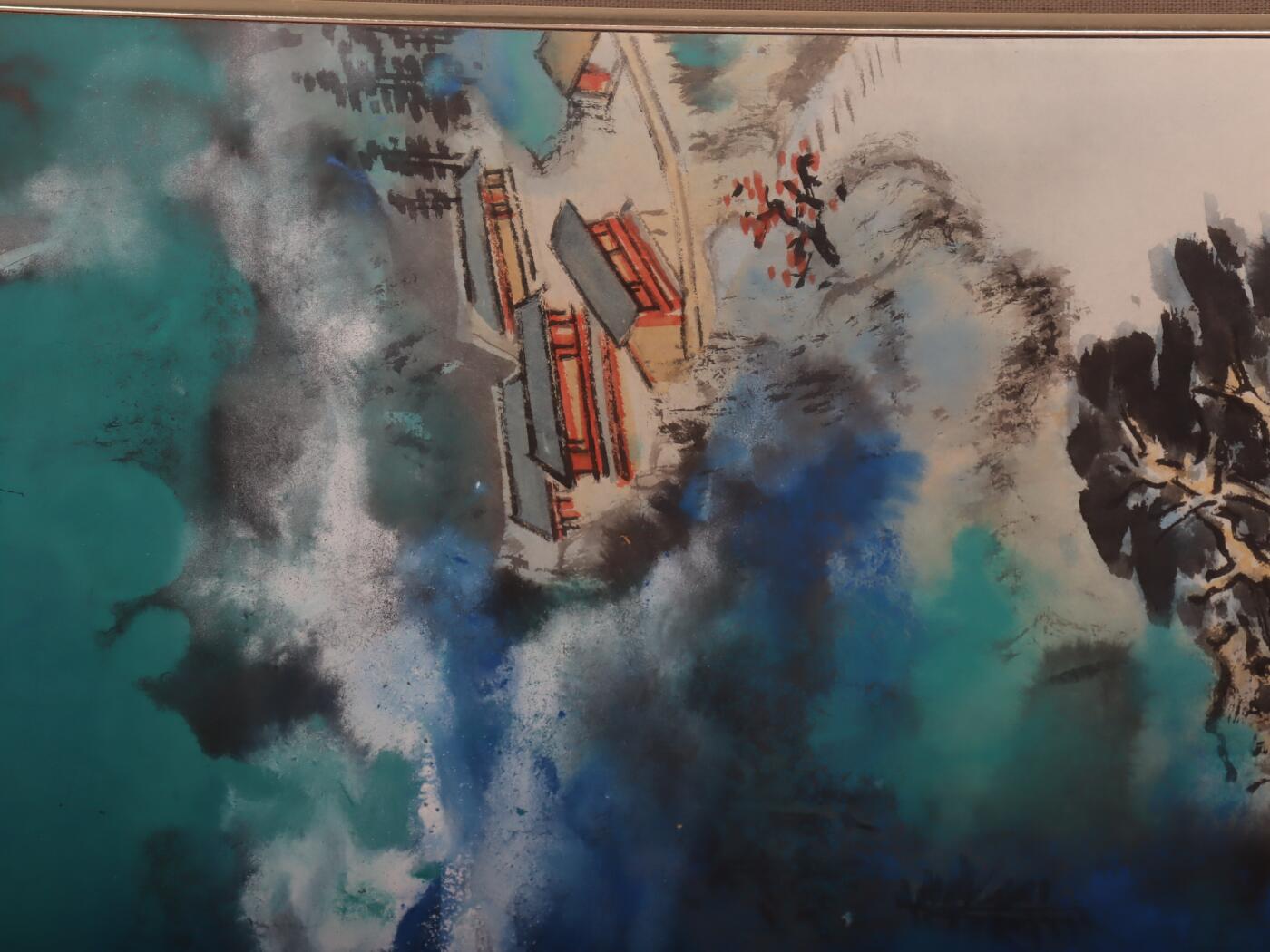 承乾2025迎春文物艺术品拍卖会 泼彩山水 张大千 68*40.5cm 设色纸本镜框