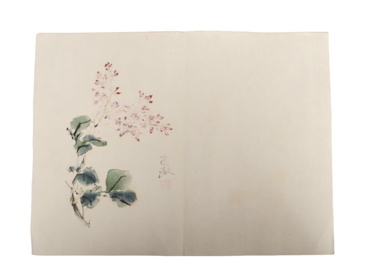 承乾2025迎春文物艺术品拍卖会 蝴蝶、花卉图（木板水印） 王雪涛 44.5*33cm*2 设色纸本镜心