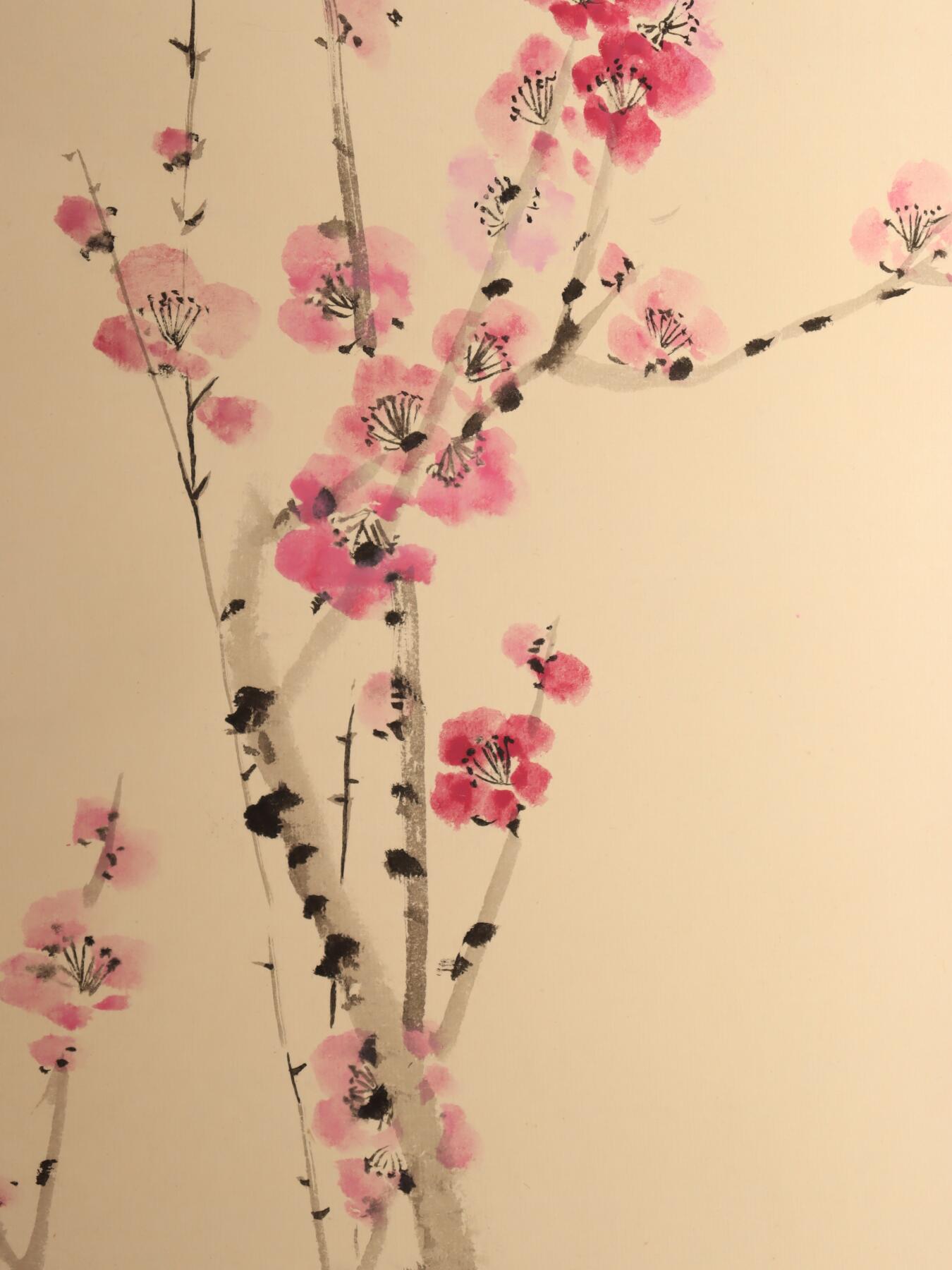 承乾2025迎春文物艺术品拍卖会 《红梅》 若瓢 64*32cm 水墨纸本镜片