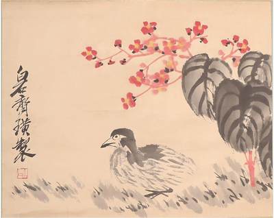 承乾2025迎春文物艺术品拍卖会 - 花鸟 齐白石 56.5*45cm 设色纸本立轴