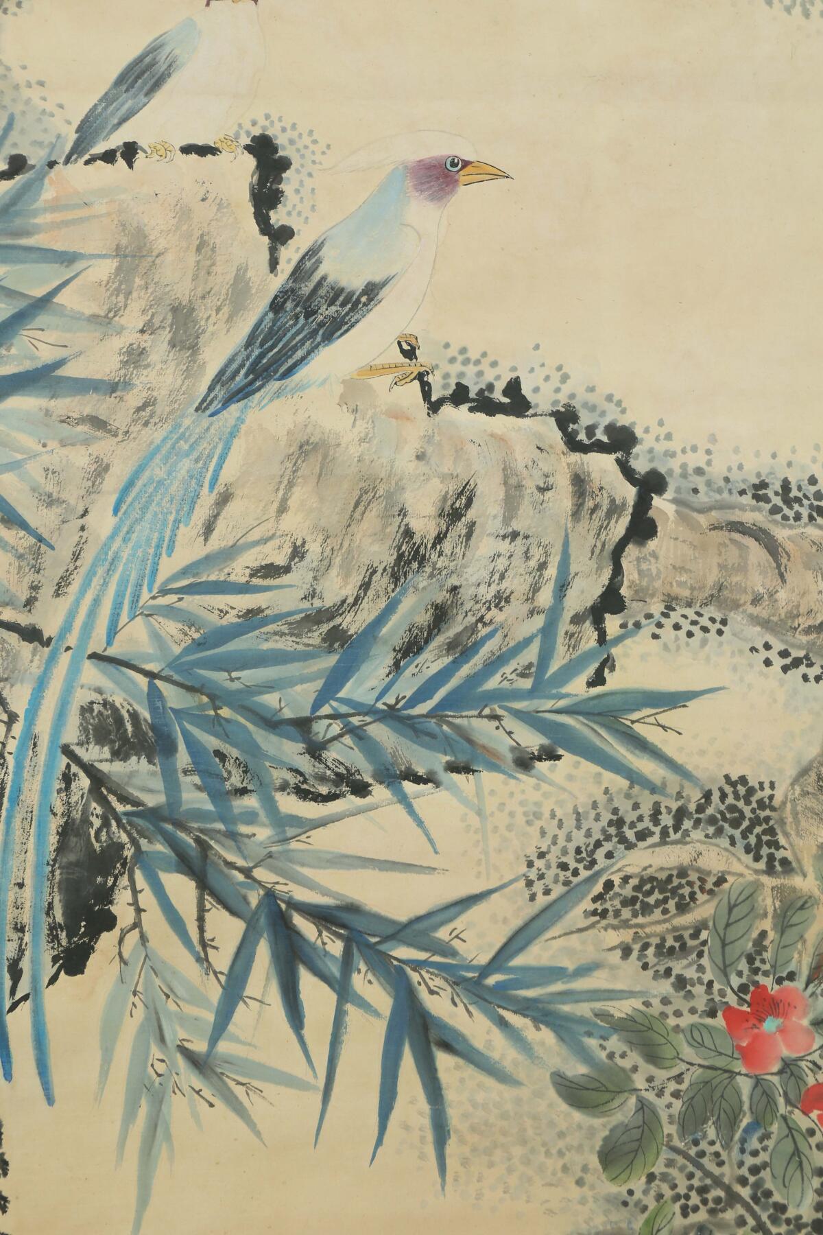 承乾2025迎春文物艺术品拍卖会 花鸟 颜伯龙 132*52cm 设色纸本立轴