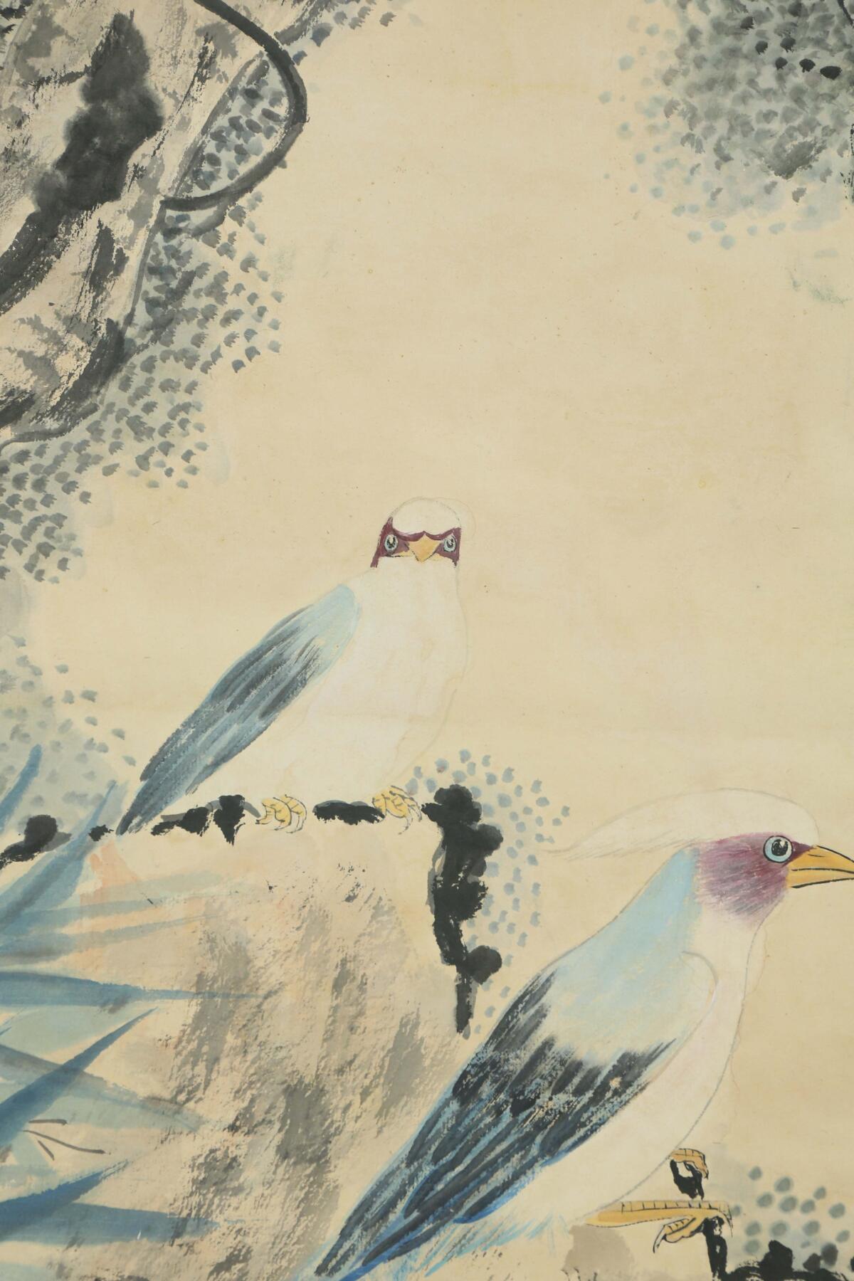 承乾2025迎春文物艺术品拍卖会 花鸟 颜伯龙 132*52cm 设色纸本立轴