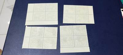 德国邮票专场，都是四方联套票 德国邮票四方联一套，1963年发行，童话故事狼和七只小羊，品相如图