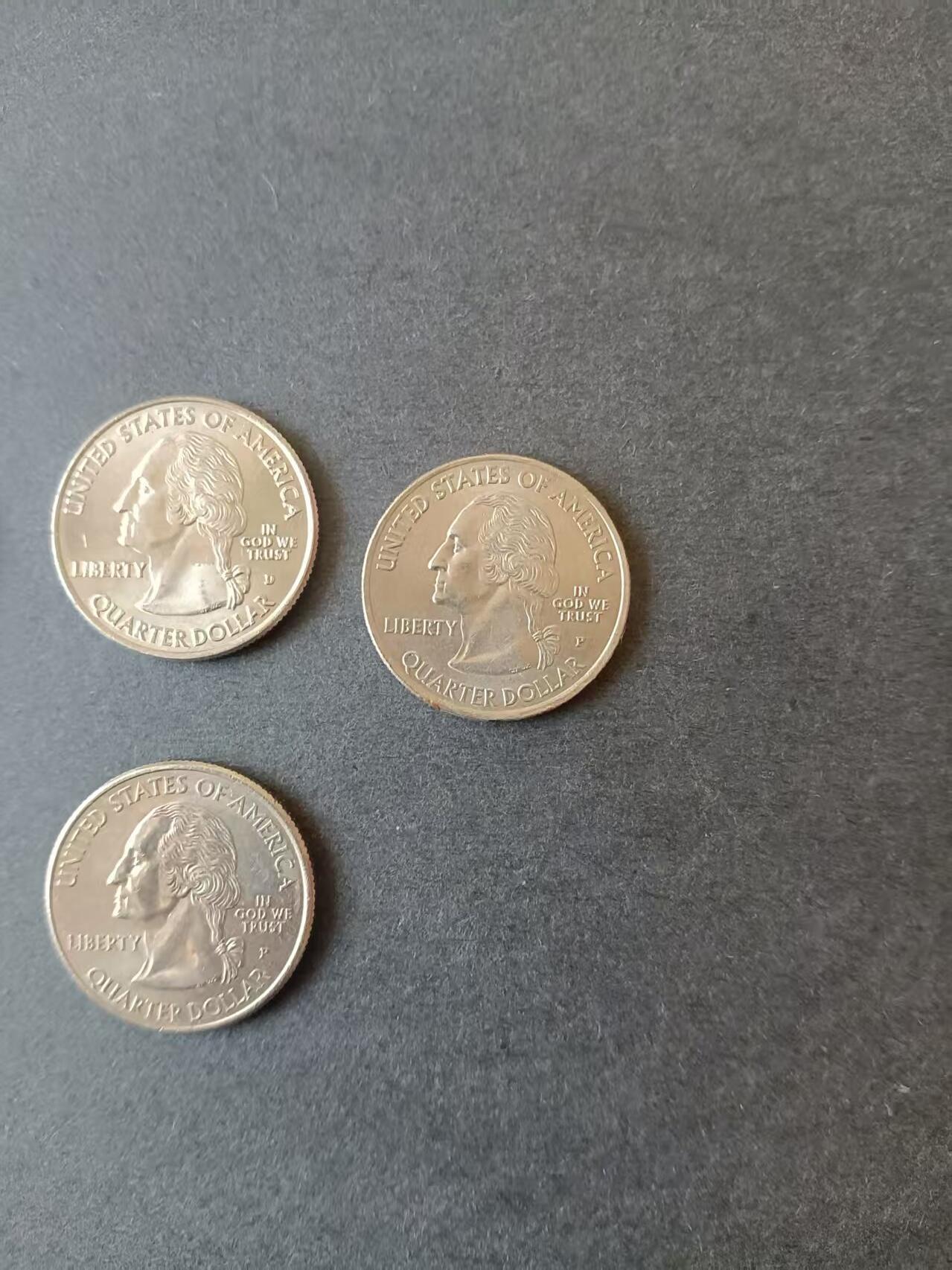 0押0拍0邮    美国硬币四分之一美元（25美分）QUARTER DOLLAR专场，1968-2013，全部自然流通好品 25美分硬币2009年D、P版6枚