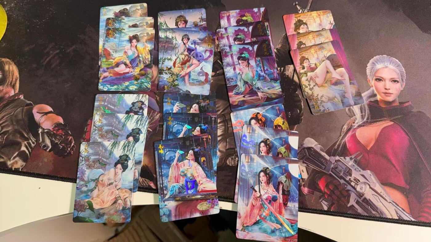 光影卡牌第10期，亲签卡，古风美女卡，各家套卡，持续收拍品 燎原巴丁魅系列金彩全套19人物共计57张，非常稀有