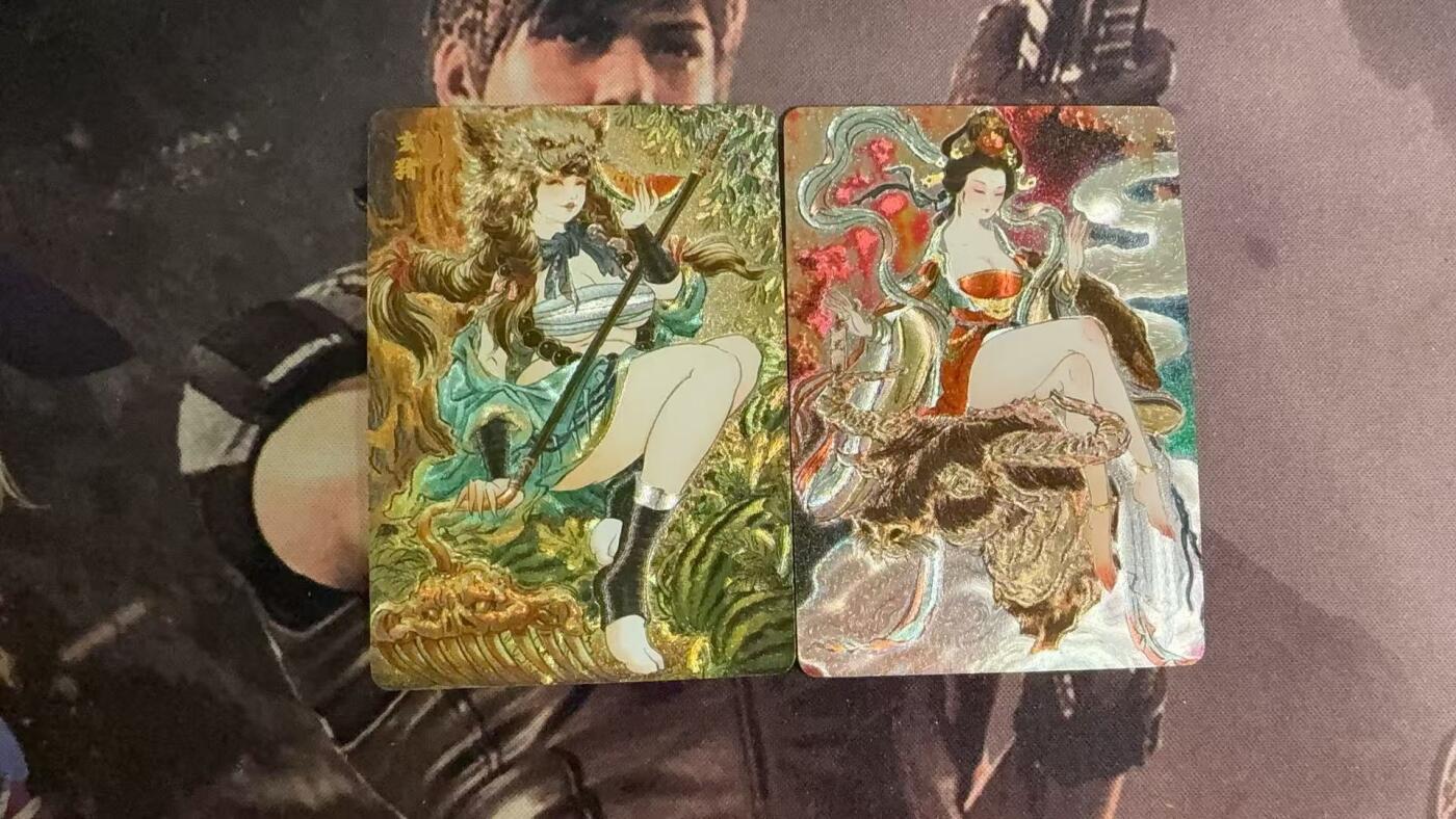 光影卡牌第10期，亲签卡，古风美女卡，各家套卡，持续收拍品 彫仙生肖一对粗闪