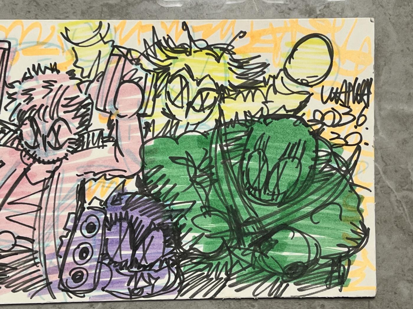 零元拍：歪歪亲笔签名原画色卡，尺寸：34/15厘米，不是复制画哦