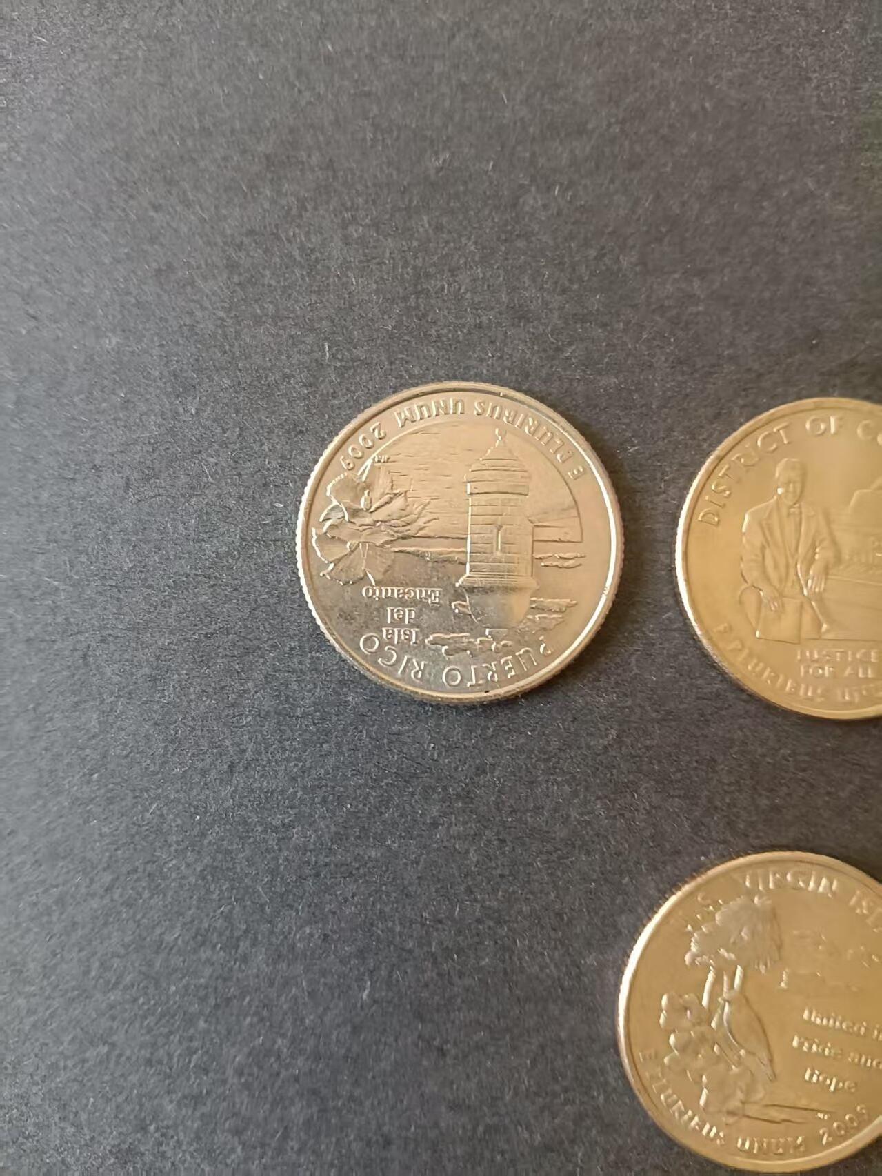 0押0拍0邮    美国硬币四分之一美元（25美分）QUARTER DOLLAR专场，1968-2013，全部自然流通好品 25美分硬币2009年D、P版6枚