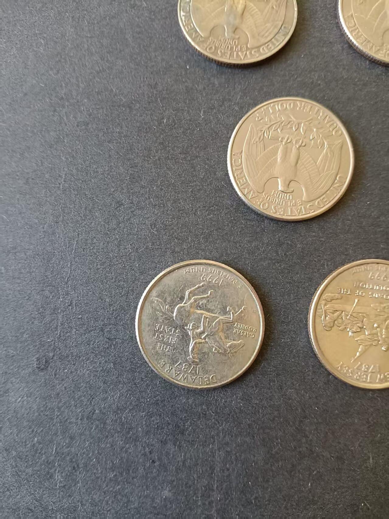 0押0拍0邮    美国硬币四分之一美元（25美分）QUARTER DOLLAR专场，1968-2013，全部自然流通好品 25美分硬币20世纪90年代P版 12枚