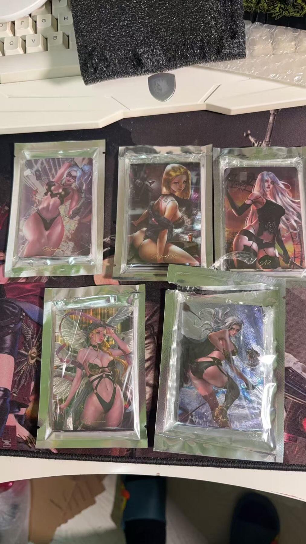 光影卡牌第10期，亲签卡，古风美女卡，各家套卡，持续收拍品 藏无缺小人同人镭光45张，已经绝版