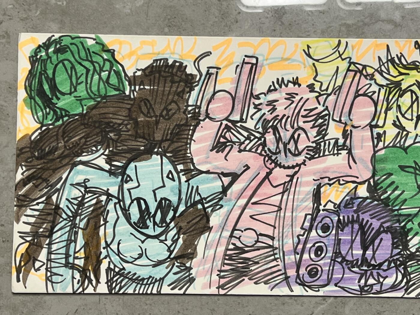 零元拍：歪歪亲笔签名原画色卡，尺寸：34/15厘米，不是复制画哦