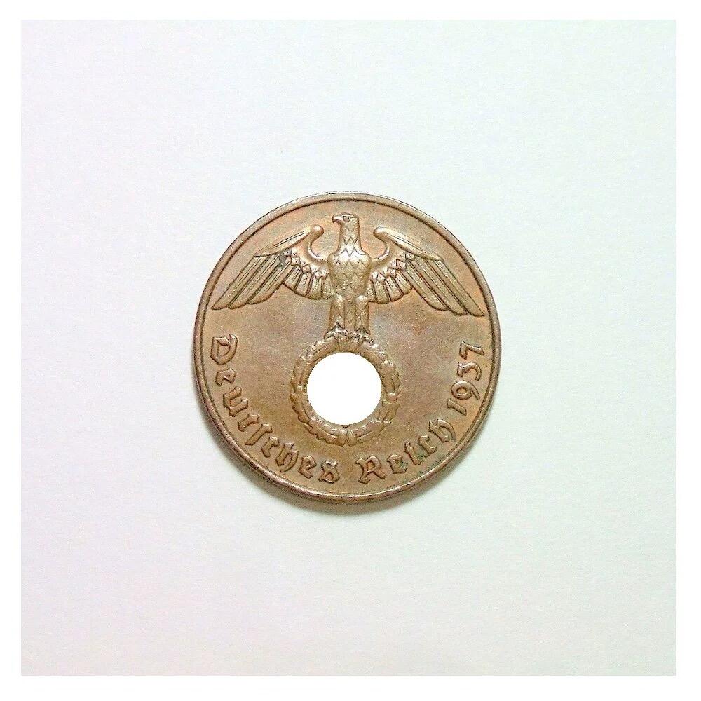 稀年 德国第三帝国1937年E版2芬尼 爽品