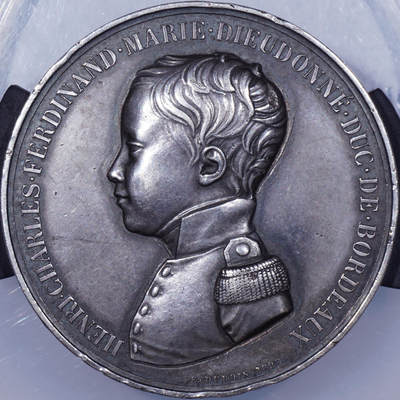 1828年法国波尔多公爵母子访问波城纪念大银章 - 1828年法国波尔多公爵母子访问波城纪念大银章
