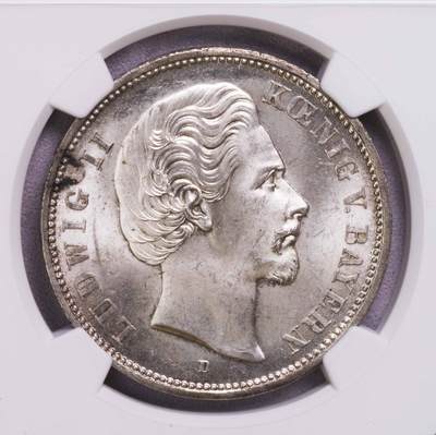 NGC-MS64 1847巴伐利亚路德维西二世5马克短翅大银币季军 - NGC-MS64 1847巴伐利亚路德维西二世5马克短翅大银币季军