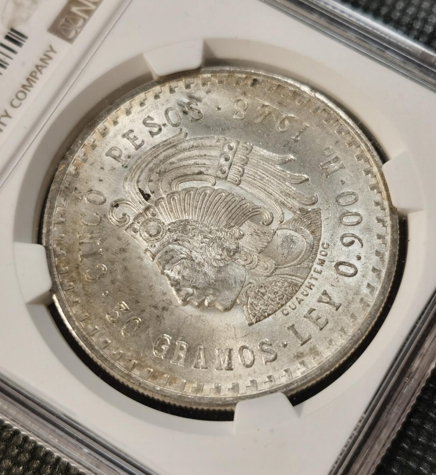  甄臻铺-世界币章拍卖（第13期）送拍享返佣金等优惠多多 NGC-MS64 墨西哥1948年5比索酋长