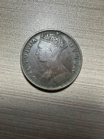 无佣金，世界钱币，章 维多利亚香港一仙，1881年