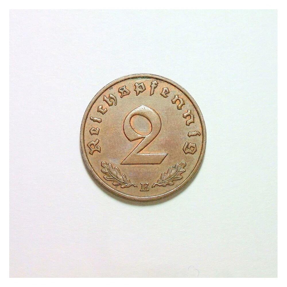 稀年 德国第三帝国1937年E版2芬尼 爽品