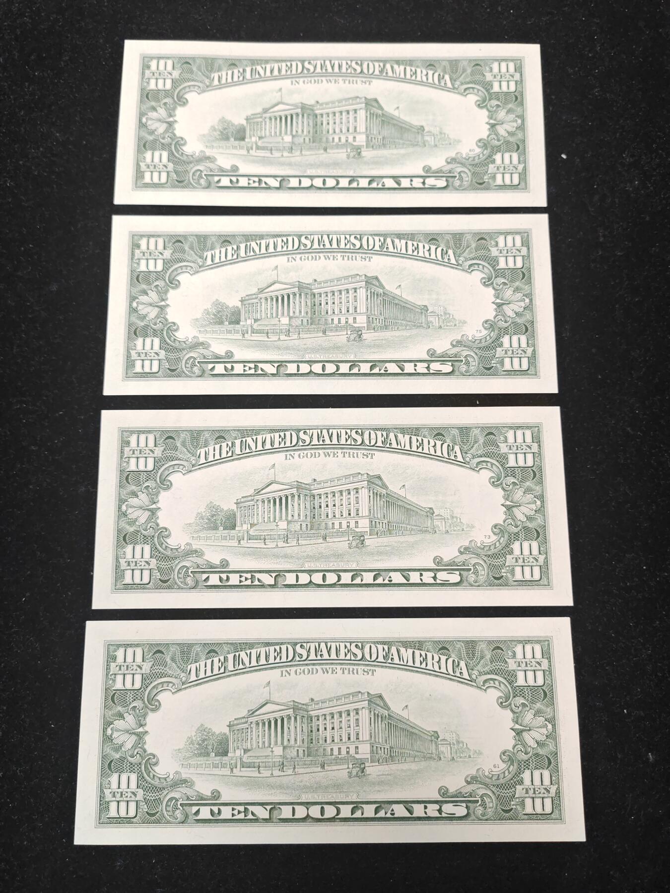 美国纸币 1995年 小头 10美元 全新UNC 单价