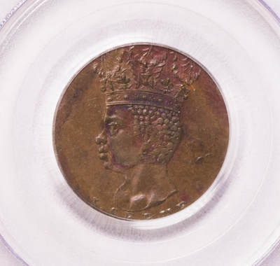 PCGS-MS62BN 1792巴巴多斯海神半便士原铸铜币 亚军 - PCGS-MS62BN 1792巴巴多斯海神半便士原铸铜币 亚军