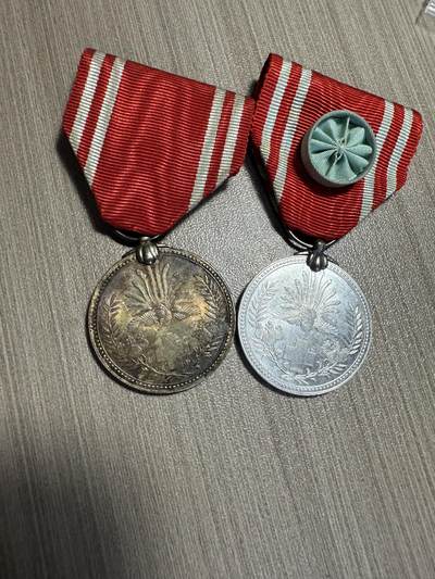 无佣金，世界钱币，章 赤十字章，一银一铝