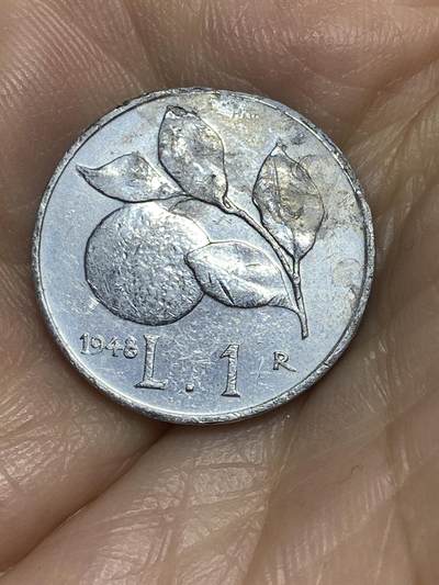 2025年第二十八场(总第五十四场）外国好品散币(免佣金) - 少见意大利🇮🇹1948年1里拉(经典橘子图案，二战结束过渡硬币)