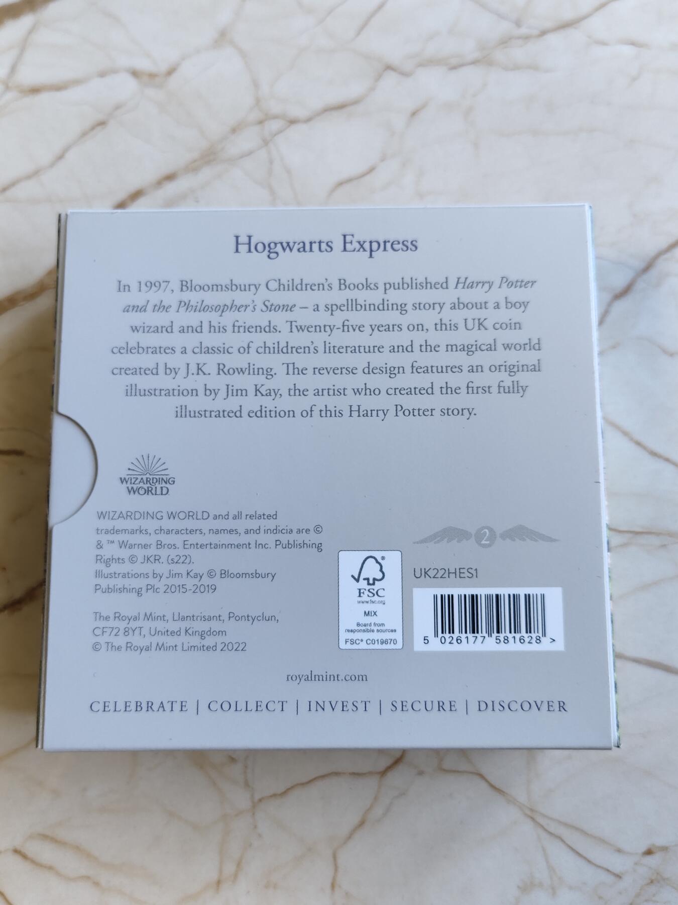 第168期拍卖【长期征集拍品】 英国2022年发行哈利波特出版25周年2英镑精制纪念银币NGC-PF69原盒证书，999银，发行15000枚